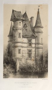 15 世紀の美しい建築物やモニュメント。 そしてXVI。 世紀: 15 世紀と 16 世紀のフランスのシャトー 世紀: Pl. 63、旧マノール デ ラ フォス (ソーヌとロワール) 作： Victor Petit