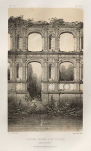15 世紀の美しい建築物やモニュメント。 そしてXVI。 世紀: XV および XVI のフランスの城 世紀: Pl. 74、廃墟となった城のギャラリー、古い図面の後 作： Victor Petit