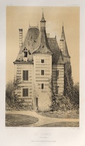 15 世紀の美しい建築物やモニュメント。 そしてXVI。 世紀: 15世紀と16世紀のフランスの城: Pl. 75, La Vicomté (ソーヌとロワール) 作： Victor Petit