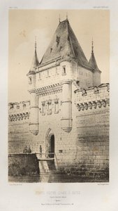 15 世紀の美しい建築物やモニュメント。 そしてXVI。 世紀: 15 世紀と 16 世紀のフランスの城 世紀: Pl. 80、古い図面によるとサンのポルト ノートルダム (ヨンヌ) 作： Victor Petit