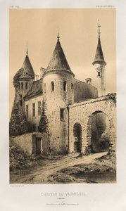 15 世紀の美しい建築物やモニュメント。 そしてXVI。 世紀: 15世紀と16世紀のフランスの城: Pl. 89, Château du Vaumissel (Calvados) 作： Victor Petit