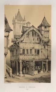 15 世紀の美しい建築物やモニュメント。 そしてXVI。 世紀: 15世紀と16世紀のシャトー・ド・フランス 世紀: Pl. 27, House A Peronne (Somme) 作： Victor Petit