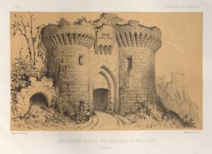 15 世紀の美しい建築物やモニュメント。 そしてXVI。 世紀: 15 世紀と 16 世紀のフランスのシャトー 世紀: Pl.6、シャトー ド マルモルト (コレーズ) の旧門 作： Victor Petit