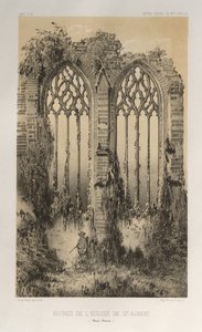 ... Pl 38、聖オーベールオートマルヌ教会の遺跡、1860年。 作： Victor Petit