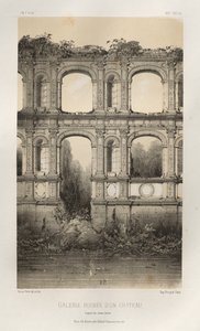 ... Pl 74、GalerieRuinéeDUnChâteau、古い絵、1860年。 作： Victor Petit