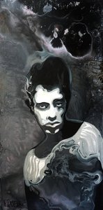 物思いにふけるモノクロの男 作： Victor Tkachenko