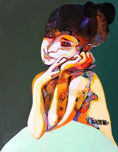 鮮やかな抽象肖像画