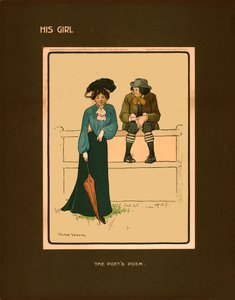 彼の少女、詩人の詩。 作： Victor Venner