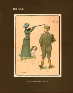 彼の女の子、スポーツマンのアヒル。 作： Victor Venner