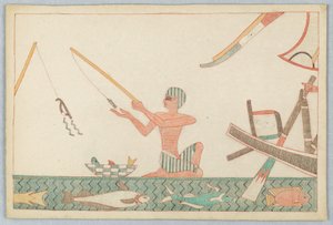 小さな魚と漁師、イソップ物語の挿絵 作： Victor Wilbour