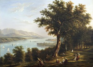 ハドソン川のハイドパークからの眺め、1845 作： Victor de Grailly