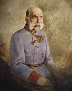 オーストリアのフランツ・ヨーゼフ1世、1916年頃（キャンバスに油彩） 作： Vienna Nedomansky Studio