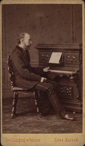 台本作家で作曲家のフランツ・フリードリッヒ・リヒャルト・ジェネの肖像、1823～1895年、1880～1885年頃。 作： Vienna . Photo studio Xaver Massak