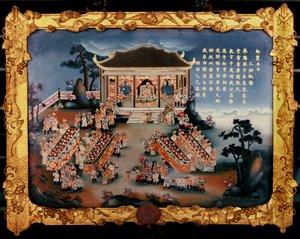 裁判所の生活-ごちそう（ガラスにペイント） 作： Vietnamese School