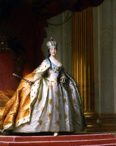 ロシアの女帝キャサリン 2 世 (1729-1796) の「戴冠式ローブ」の全身肖像画 Vigillus Erichsen (Eriksen) (1722-1782) による絵画 1779 ダビデ コレクション