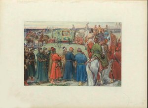 皇帝アレクセイ・ミハイロビッチは狩猟に乗りました、1896 作： Viktor Mikhaylovich Vasnetsov