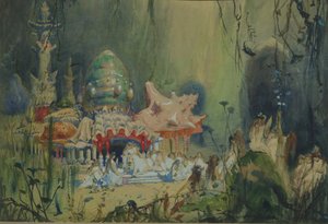 水中王国。オペラRusalkaの舞台デザイン、A。Dargomyzhsky、1884年
