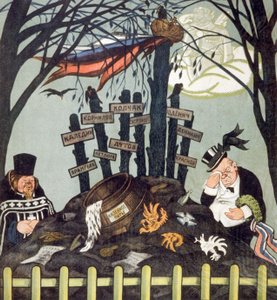 反革命分子の墓：ウランゲル、ドゥトフ、コルチャック、1920-1921年頃（ポスター） 作： Viktor Nikolaevich Deni