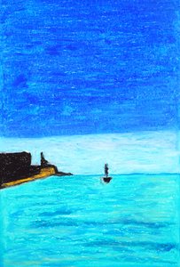 鮮やかな青の海景 作： 