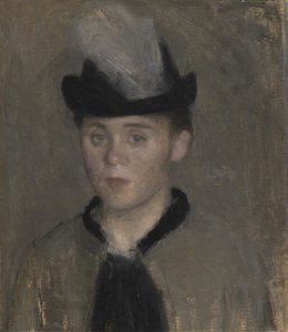 芸術家の婚約者、アイダ・イルステッド。 スケッチ 作： Vilhelm Hammershøi