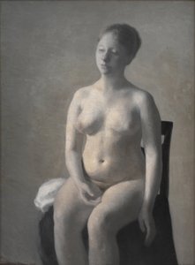 座っている女性のヌード、1889年。 作： Vilhelm Hammershøi