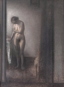 立っている女性のヌード 作： Vilhelm Hammershøi