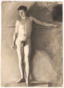 立っている男性モデル 作： Vilhelm Hammershøi