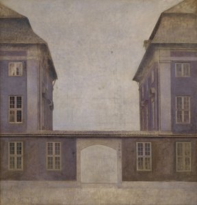 コペンハーゲンのセント・アンナ通りから見たアジア会社の建物 作： Vilhelm Hammershøi
