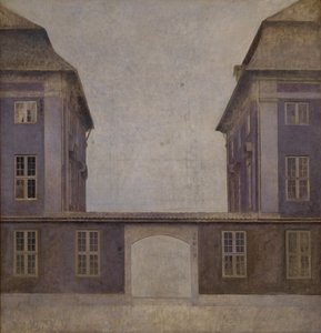 1902 年、コペンハーゲンのセント アナ通りから見たアジア会社の建物。 作： Vilhelm Hammershøi