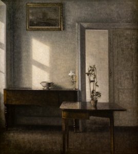 フラワーポートのあるインテリア（Bredgade 25 作： Vilhelm Hammershoi