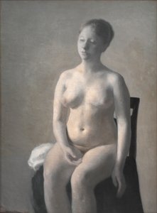 着席女性ヌード 作： Vilhelm Hammershøi