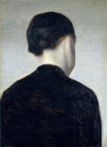 後ろから見た着席図（Anna Hammershoi）1884（キャンバスに油彩、ボードに敷設）