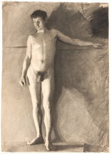 立っている男性モデル 作： Vilhelm Hammershøi