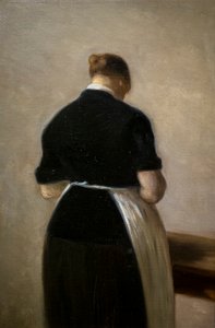 立っている女性の習作、後ろ姿 作： Vilhelm Hammershoi