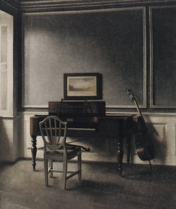 古いピアノ。 Strandgade 30、1907 作： Vilhelm Hammershoi