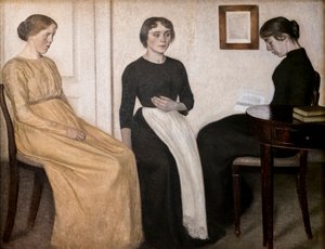 3人の若い女性 作： Vilhelm Hammershoi
