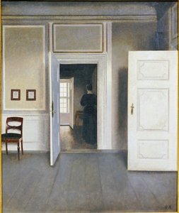 インテリアの女性、Strandgrade 30、1901 作： Vilhelm Hammershoi