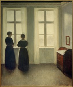 ウィンドウで2人の女性 作： Vilhelm Hammershoi