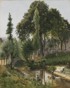 サボイの風景。 川で洗濯をする女性たち 作： Vilhelm Kyhn