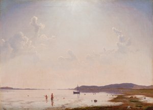 フレデリクスン、ジーランド近くのロスキレ フィヨルドの眺め 作： Vilhelm Kyhn