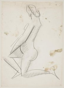 ひざまずく女性、横顔左向き 作： Vilhelm Lundstrøm