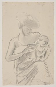 画家の妻と幼い娘のドルテ 作： Vilhelm Lundstrøm