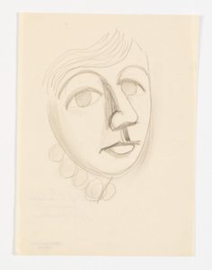アーティストの娘、ドルテ・ルンドストロムの肖像、右側に 4 分の 3 の横顔 作： Vilhelm Lundstrøm