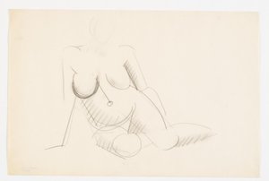 着席ヌードモデル、右向き 作： Vilhelm Lundstrøm
