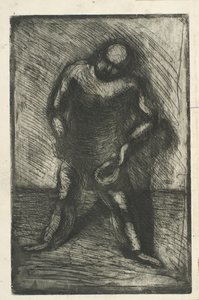 帽子を手にまたがる男 作： Vilhelm Lundstrøm