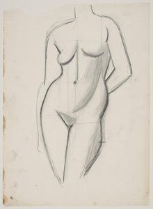 左手を腰の後ろに置いて立つ女性モデル 作： Vilhelm Lundstrøm
