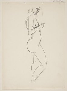 立っている裸の女性、横顔右 作： Vilhelm Lundstrøm