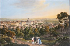 プラハ城地区フラドチャニ、c。 1830年。 作： Vincenc Morstadt