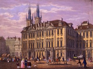 Goltz-Kinsky（Kinský）宮殿、プラハ、1847年（色鋼彫刻） 作： Vincenc and Geissler, F. Morstadt