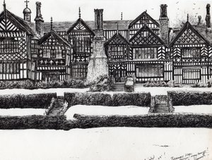 Bramall Hall Bramhall、2004、（紙にインク） 作： Vincent Alexander Booth